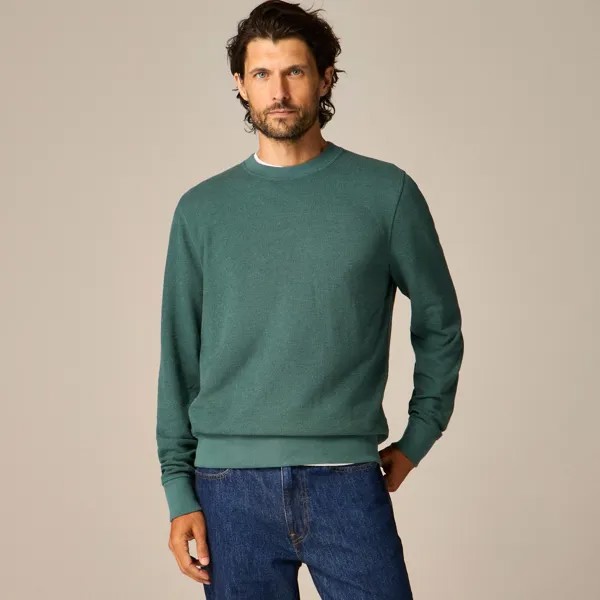 Текстурированный свитер-футболка с длинными рукавами J.Crew, черный