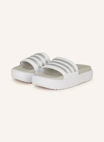 Мюли на платформе adilette platform Adidas, белый