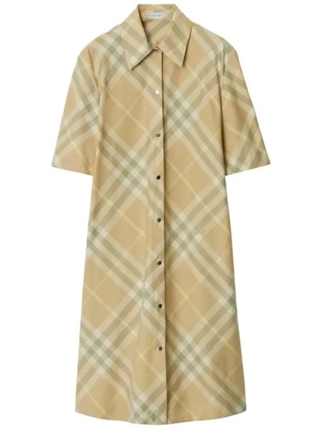 Burberry платье-рубашка в клетку Vintage Check, нейтральный цвет