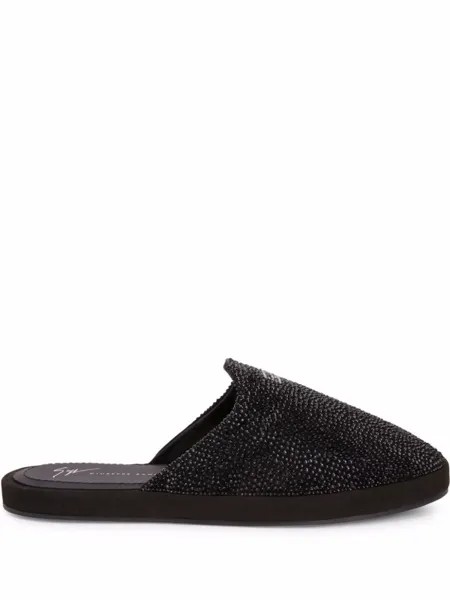Giuseppe Zanotti слиперы Junge Fever с кристаллами, черный
