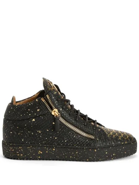 Giuseppe Zanotti кеды Kriss со змеиным принтом, черный