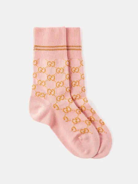 Носки из смесового хлопка с узором gg-supreme Gucci, розовый