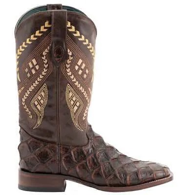 Мужские коричневые повседневные ботинки Ferrini Bronco Pirarucu Square Toe Cowboy 43393-09