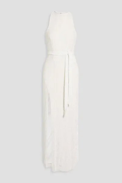 Шифоновое платье макси Tzilly с поясом и пайетками Retrofête, белый
