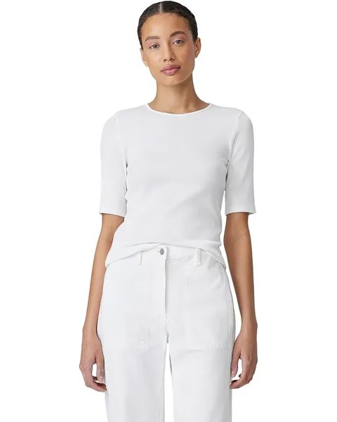 Футболка Eileen Fisher Crew Neck Elbow Sleeve, белый