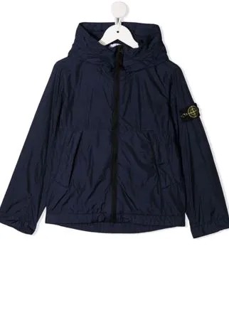 Stone Island Junior куртка с капюшоном и нашивкой-логотипом
