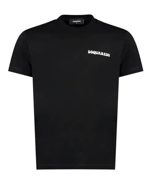 Хлопковая футболка в рубчик Dsquared2, черный