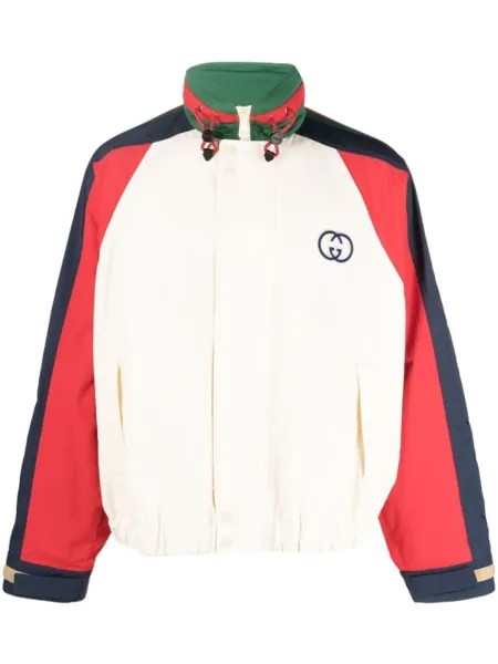 Gucci бомбер с логотипом Interlocking G, белый