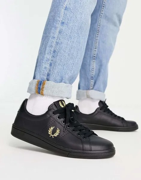 Черные кожаные кроссовки Fred Perry B721