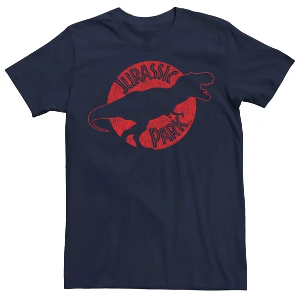 Мужская футболка Парк Юрского периода T-Rex Red Outline с эффектом потертости Jurassic World, синий