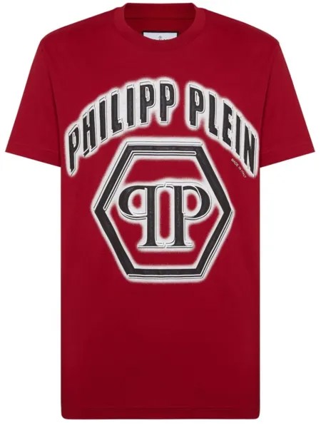 Philipp Plein футболка с логотипом, красный