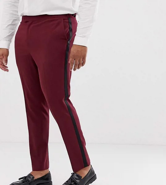 Малиновые брюки скинни под смокинг ASOS DESIGN Plus-Фиолетовый
