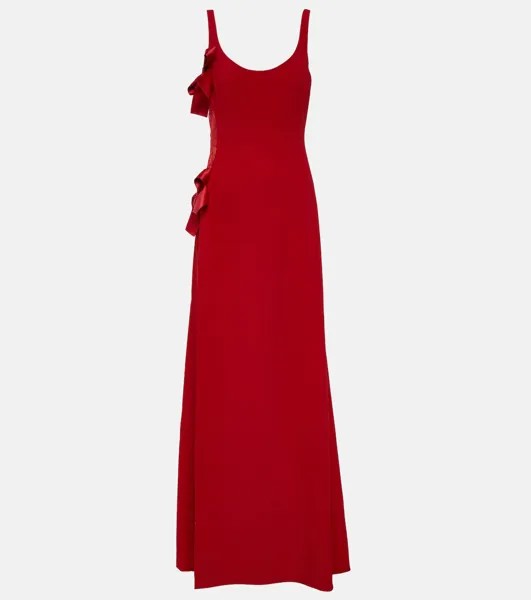 Платье из крепа с кружевом GIAMBATTISTA VALLI, красный