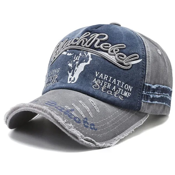 Бейсболка унисекс RAMMAX. IT'S MY STYLE BSB_Cap-03 серая/голубая р.52-60