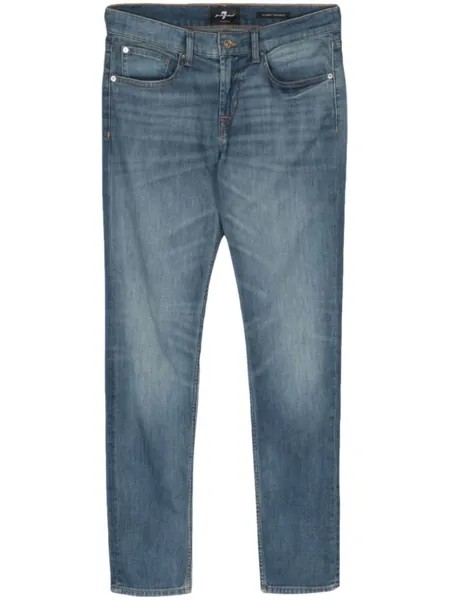 7 For All Mankind зауженные джинсы Slimmy средней посадки, синий