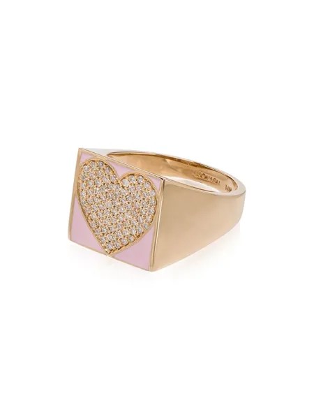 Alison Lou кольцо из желтого золота с бриллиантами и эмалью