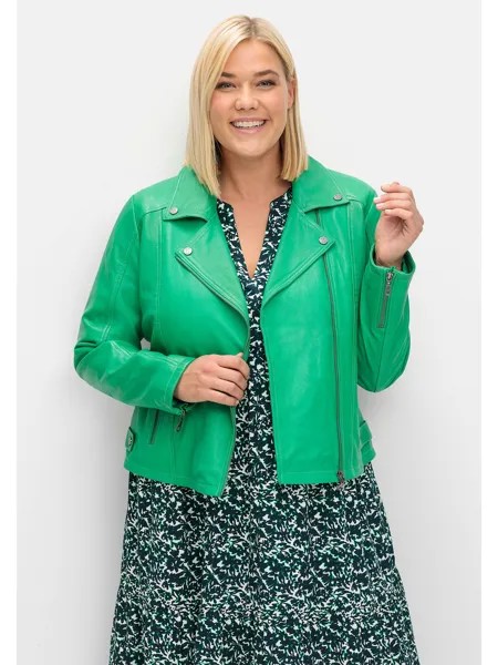 Кожаная куртка sheego Bikerjacke, цвет blattgrün