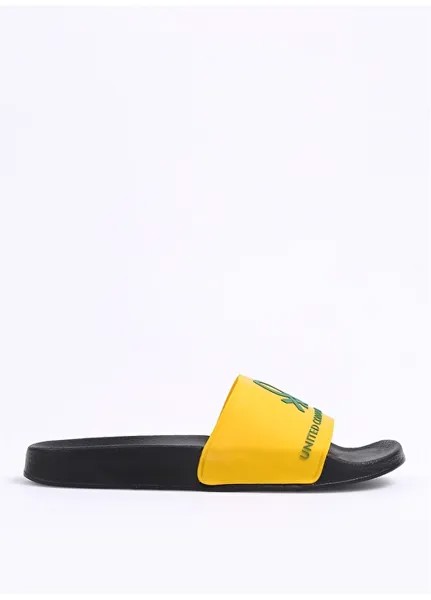 Черно-желтые мужские тапочки United Colors of Benetton