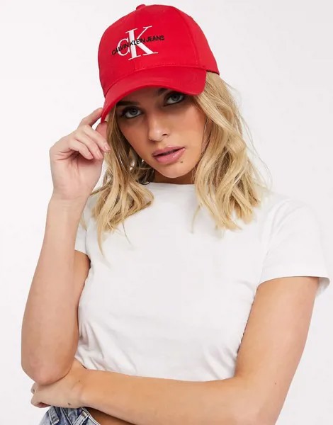 Красная кепка с логотипом Calvin Klein Jeans-Красный
