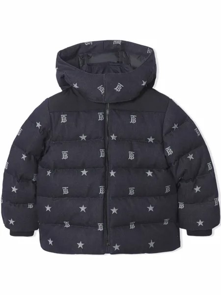 Burberry Kids пуховик с монограммой TB