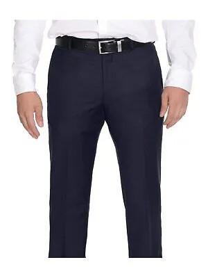 Raphael Slim Fit однотонные темно-синие моющиеся классические брюки с плоской передней частью с предварительно подшитой кромкой