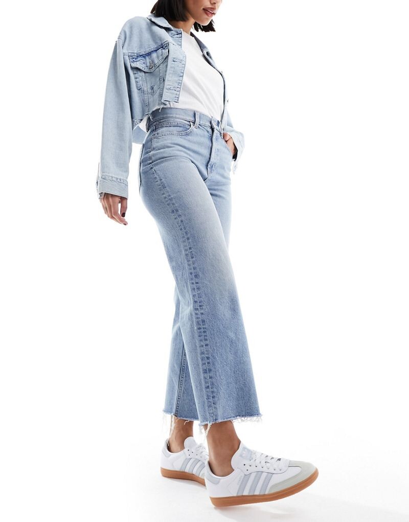 ASOS DESIGN – Голубые укороченные джинсы прямого кроя