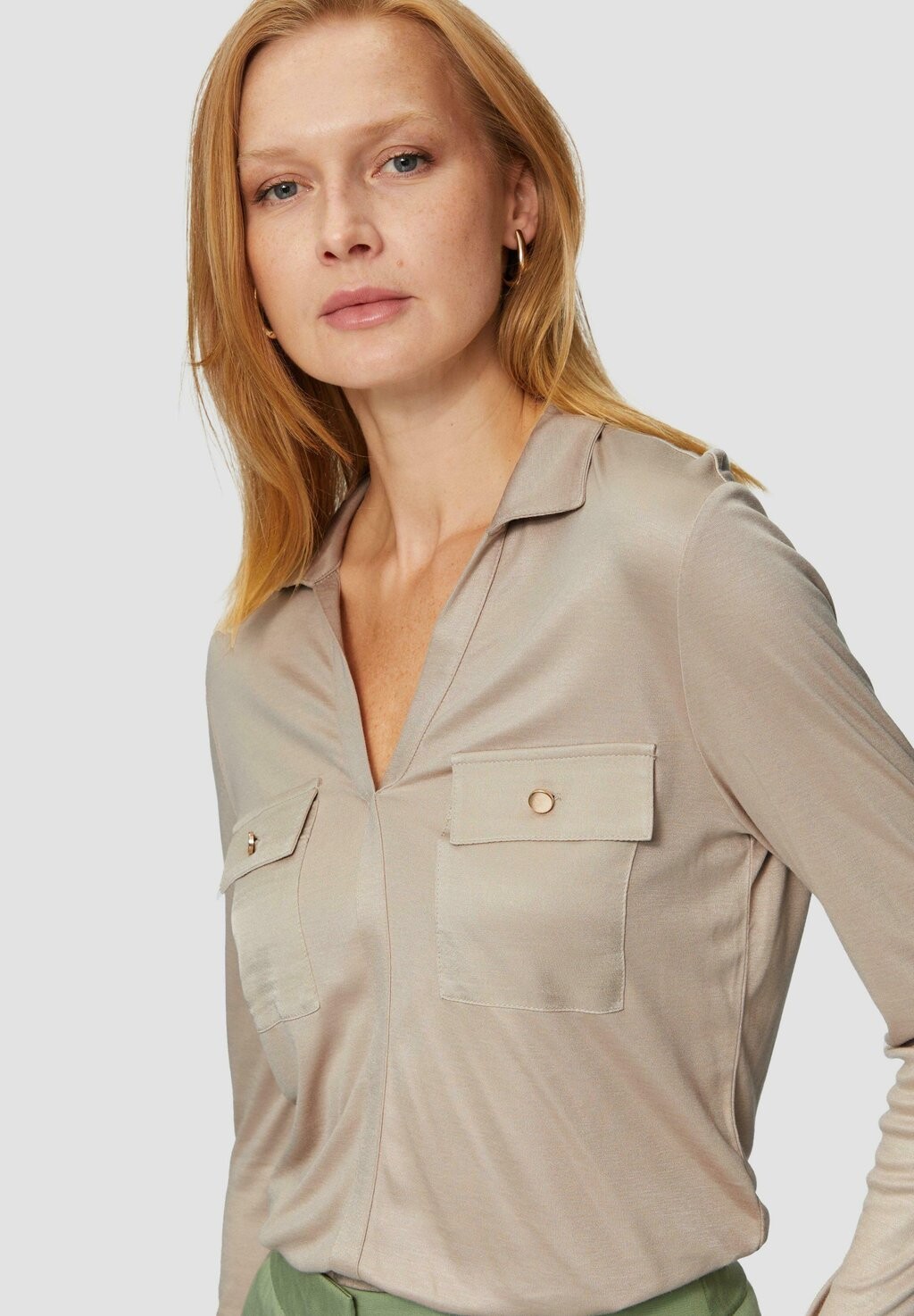 Рубашка поло s.Oliver BLACK LABEL, бежевый