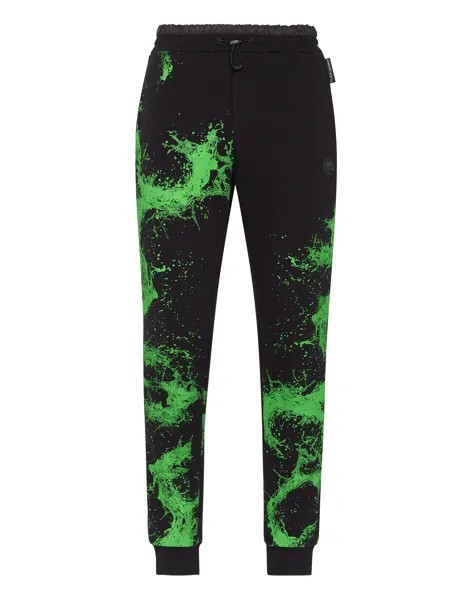 Брюки для бега Splash Extreme Plein Sport, цвет Black+Green Fluo
