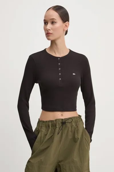 Лонгслив Tommy Jeans, черный