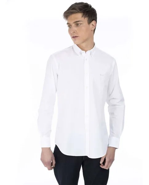 Мужская рубашка из поплина классического кроя белого цвета Harmont&Blaine, белый