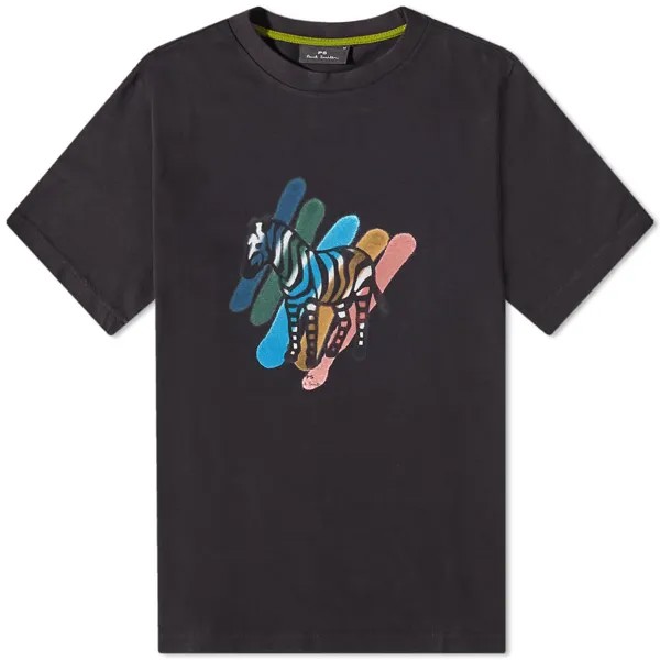 Футболка Paul Smith в широкую полоску с зеброй, черный