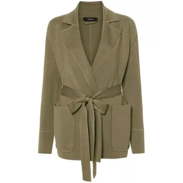 Куртка open-front stretch-silk blazer Joseph, коричневый