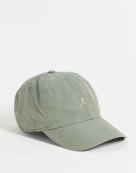 Выбеленная кепка из хлопка светлого оттенка хаки с логотипом Nike Jordan H86 Jumpman-Зеленый