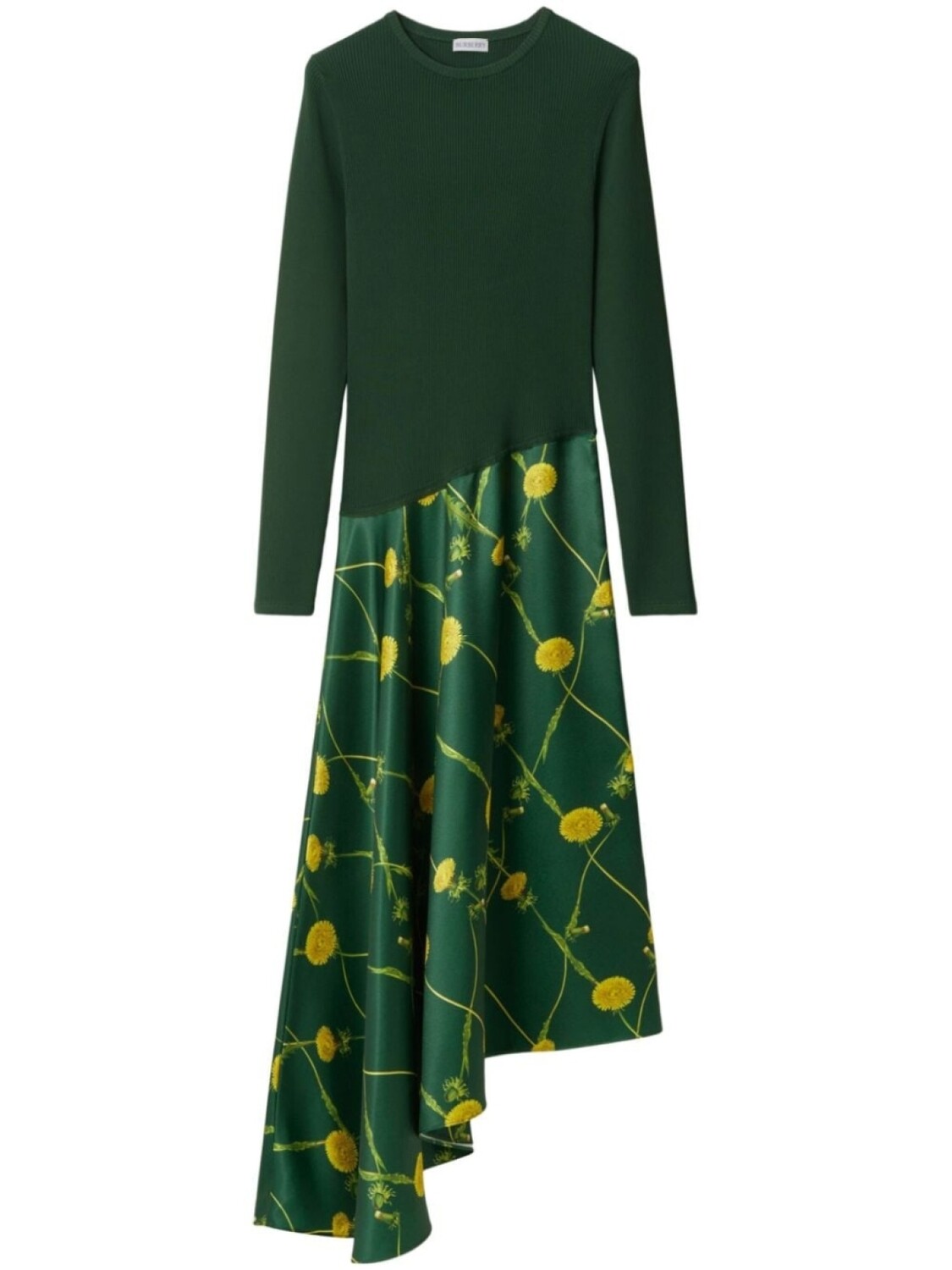 Burberry платье Dandelion асимметричного кроя, зеленый