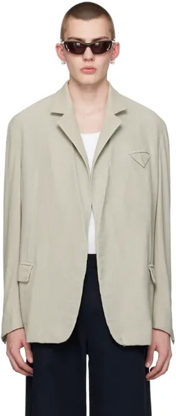 Серый пиджак с зубчатыми лацканами Bottega Veneta