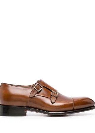 Santoni туфли монки с пряжками