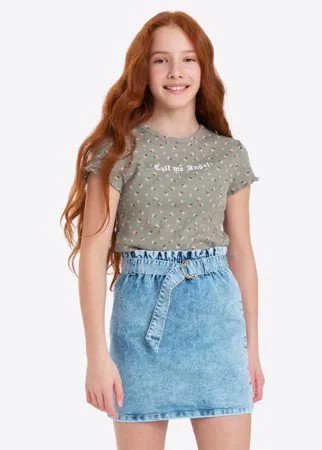 Джинсовая юбка с ремнем для девочки Gloria Jeans