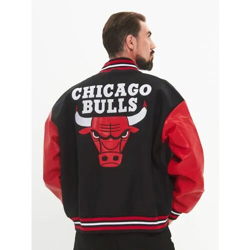 Бомбер GameМерч Чикаго Буллз Chicago Bulls, размер XL, черный