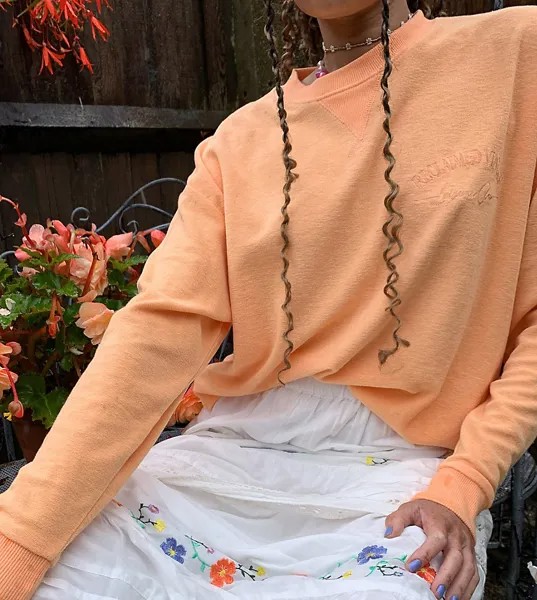Оранжевый махровый свитшот от комплекта Reclaimed vintage-Оранжевый цвет