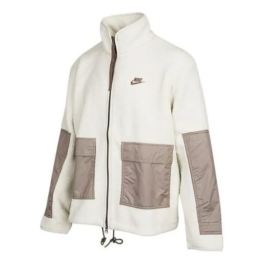 Куртка Nike fleece zipped hooded jacket 'White', белый