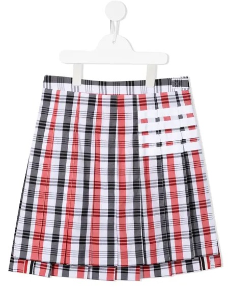 Thom Browne Kids юбка в клетку мадрас с полосками 4-Bar