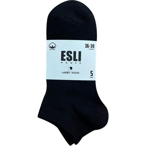 Носки ESLI, 5 пар, размер 23-25, черный