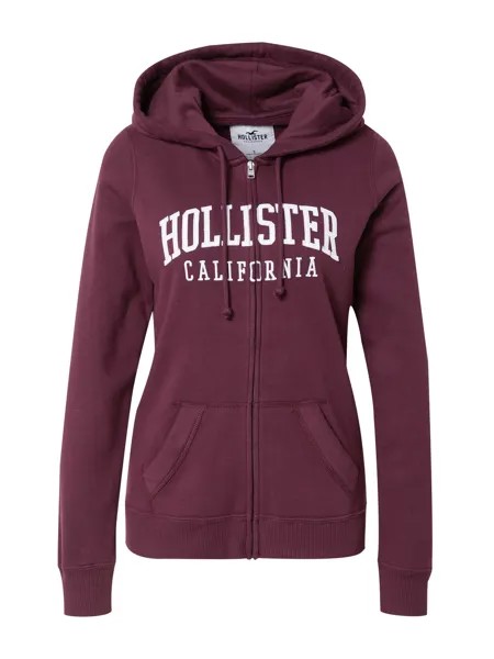 Толстовка на молнии Hollister, красное вино