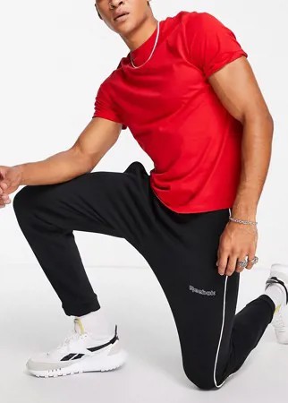 Черные джоггеры с логотипом и отделкой кантом Reebok Classics-Черный цвет