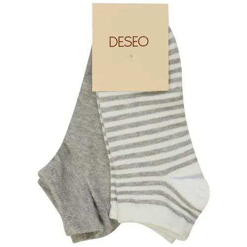 Носки в комплекте Deseo, цвет серый меланж-белый, размер 38-40