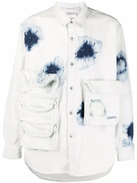 Marcelo Burlon County of Milan рубашка с накладными карманами, белый