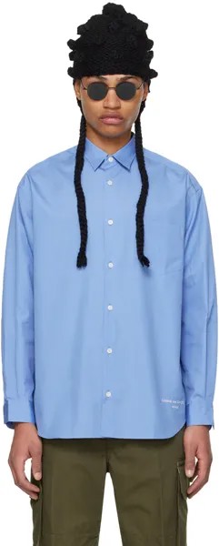 Синяя рубашка с вышивкой Comme Des Garcons