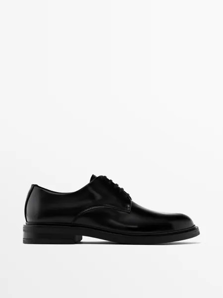 Кожаные туфли дерби Massimo Dutti, черный