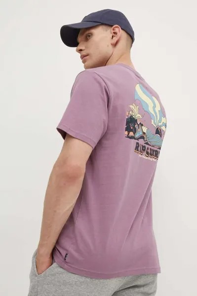 Хлопковая футболка Rip Curl, фиолетовый