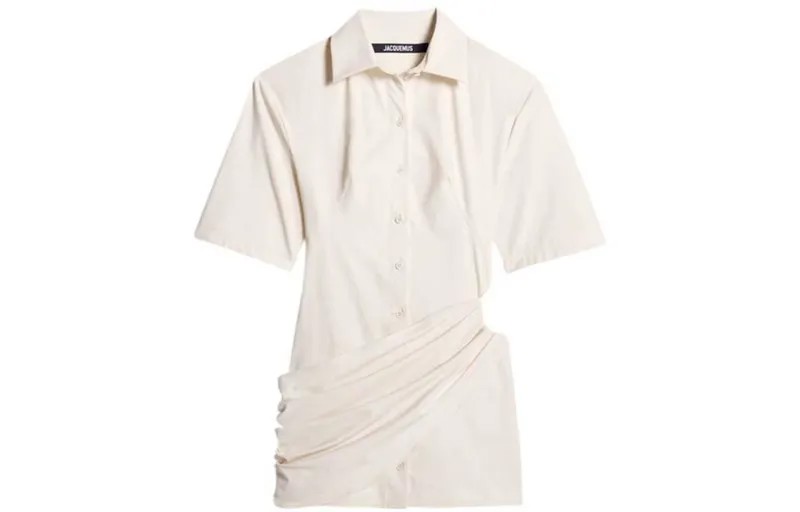 Платье с короткими рукавами женское белое Jacquemus